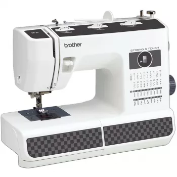 Macchina per cucire elettromeccanica semiautomatica Brother HF37 bianca