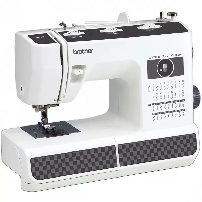 Macchina per cucire elettromeccanica semiautomatica Brother HF37 bianca