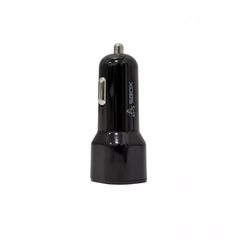 Caricabatterie da auto SBOX CC-038 38W nero — alimentatore dual-USB per veicoli