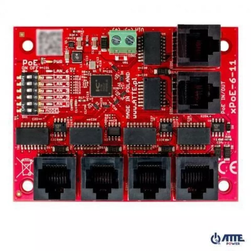 Switch PoE 5 porte ATTE xPoE-6-11-OF – compatibile 802.3af/802.3at