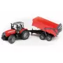 Modello trattore BRUDER Massey Ferguson 7480 con rimorchio ribaltabile