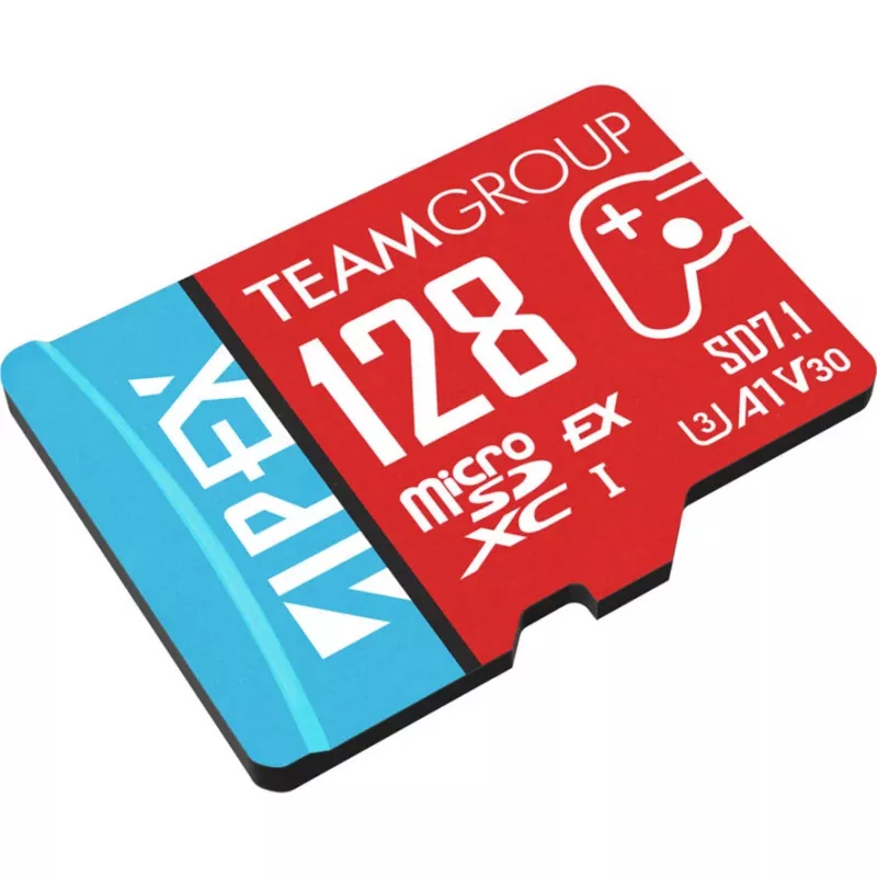 Scheda microSDXC Team Group APEX SD7.1 128 GB (MicroSD Express, rosso/blu)