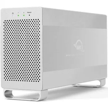 OWC Mercury Elite Pro Dual bianco — box esterno per 2 dischi SATA da 3,5 pollici, RAID 0/1/SPAN, USB Type-B