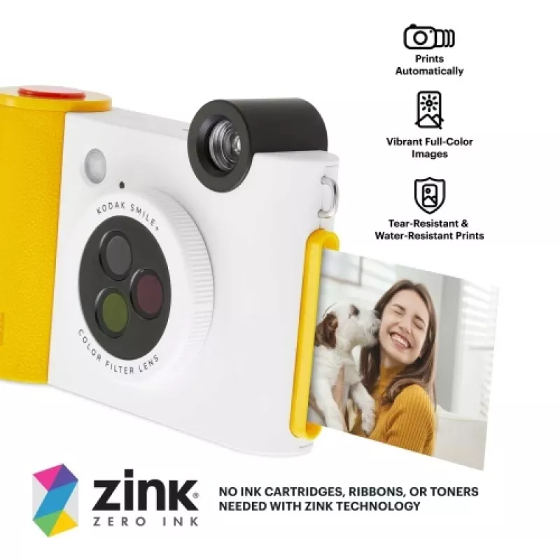 Kodak SMILE+ fotocamera istantanea, 2x3 pollici, bianco