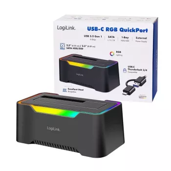 LogiLink Docking station HDD LogiLink Quickport USB 3.2 1 porta per 2,5/3,5 SATA (QP0035)