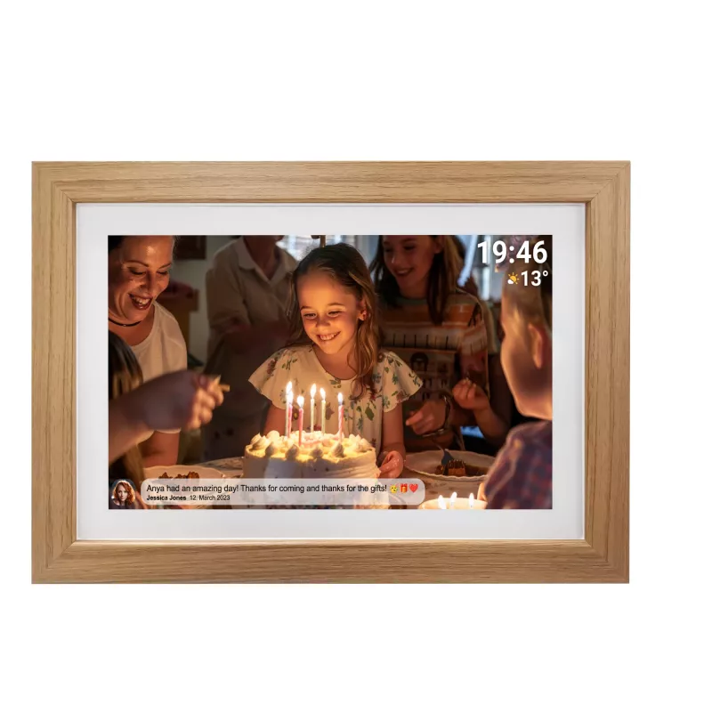 Denver PFF-1543LW cornice digitale marrone chiaro 39,6 cm (15,6 pollici) touchscreen Wi-Fi