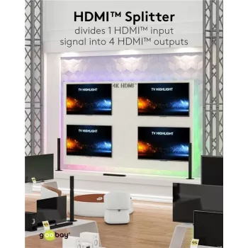 Goobay Splitter HDMI™ 1 to 4 (4K @ 60 Hz) (58483)