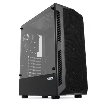 Case PC IBOX LUPUS 27 Midi Tower ATX, vetro temperato, RGB, 455×200×380 mm, supporta ATX, GPU fino a 32 cm