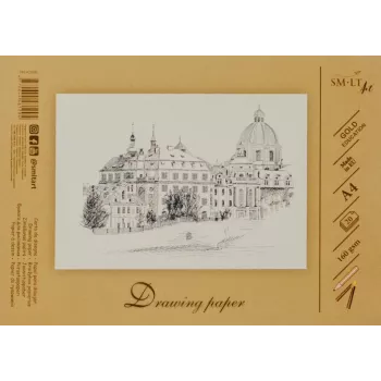 Carta da disegno e schizzo SMLT A4, 160 g/m², 20 fogli, incollata