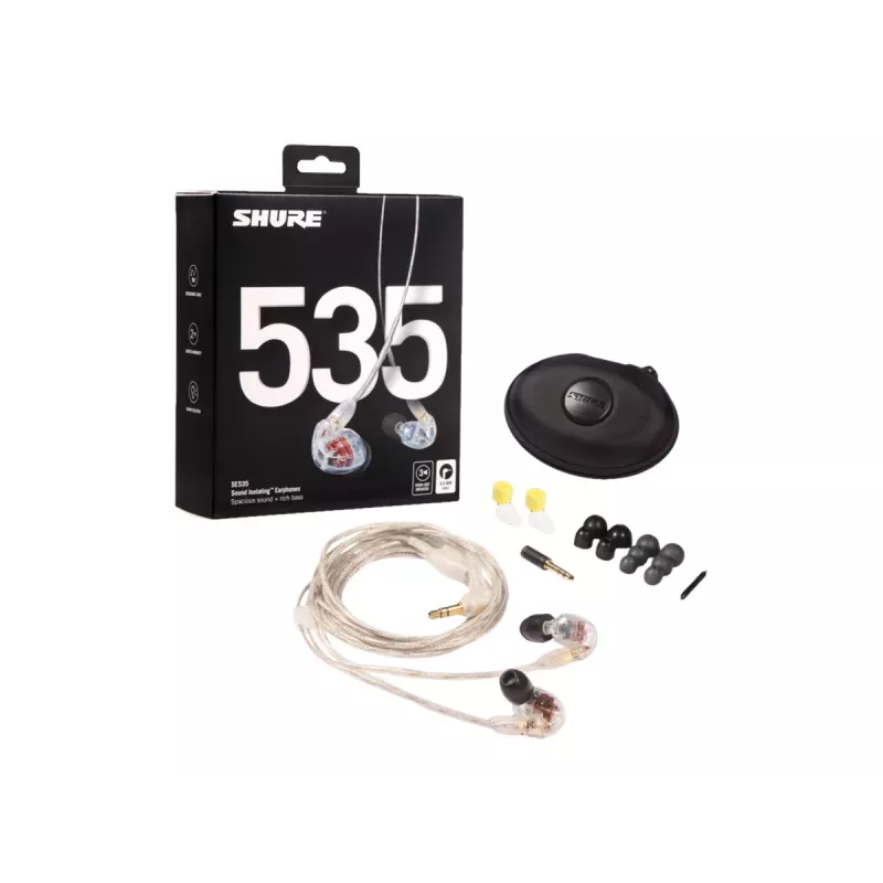 Shure SE535 cuffie con filo in-ear palco/studio trasparente