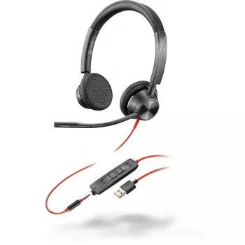 Headset HP POLY 3325 con filo archetto per chiamate e musica, supraurale, 20–20000 Hz, 130 g, USB Type-A, nero
