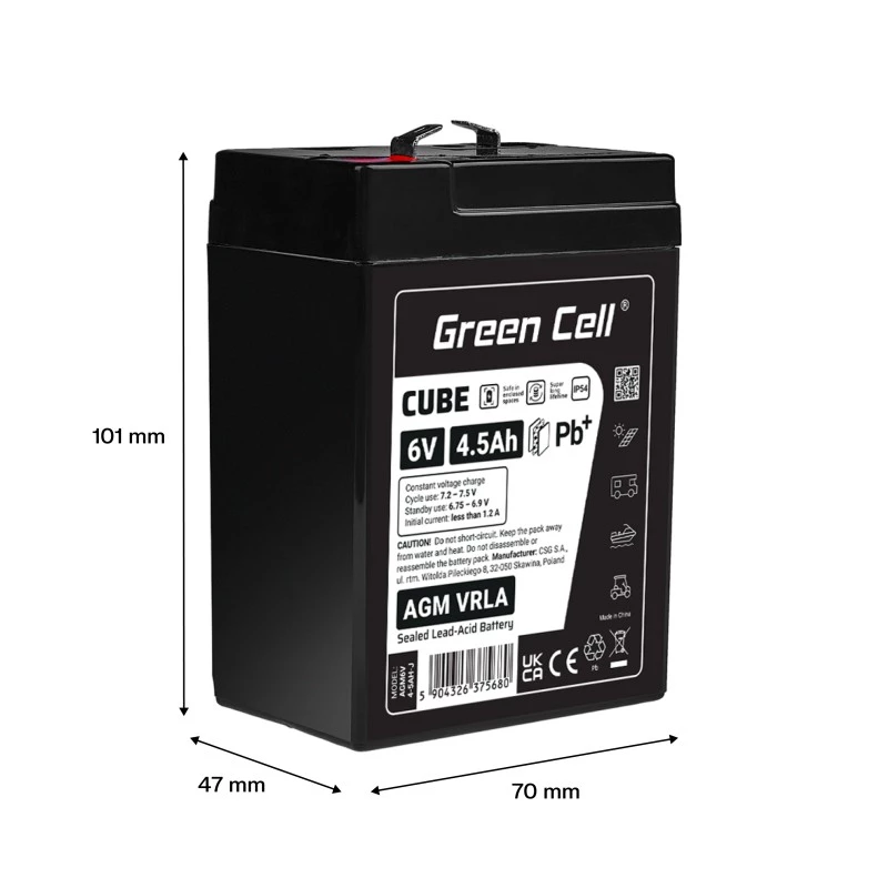 Batteria AGM VRLA 6V 4,5Ah IP54