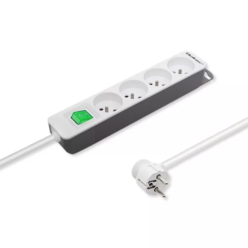 Prolunga elettrica Qoltec 50288 1,8 m 4 prese AC per interni bianco