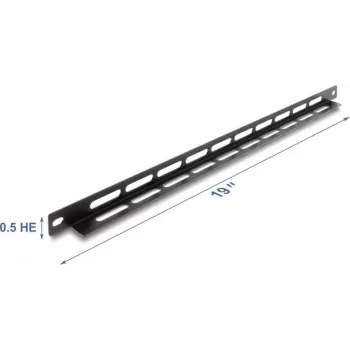 Kit di montaggio DELOCK 67460 nero metallo a L pannello 19 pollici 0,5HE con fissaggio per fascette