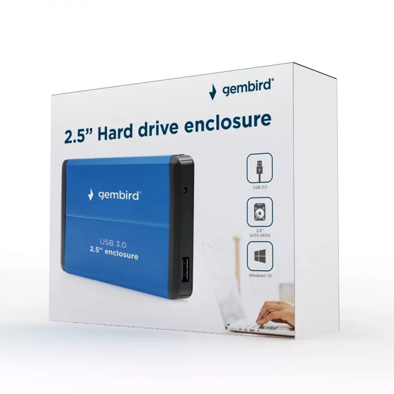 Gembird EE2-U3S-2-B case per unità di memoria case HDD blu 2.5 (EE2-U3S-2-B)
