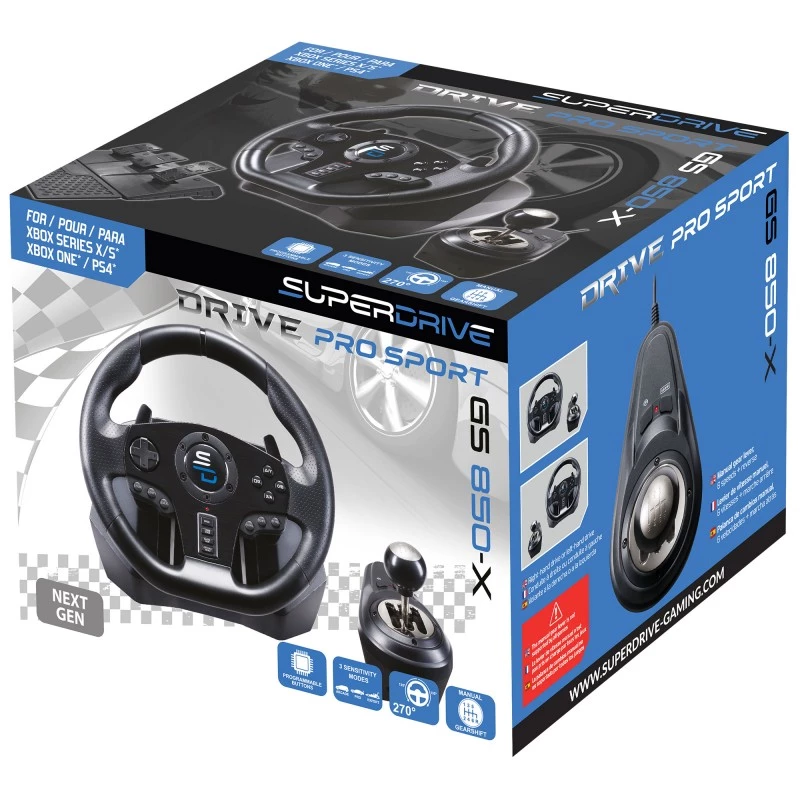 Volante + pedali Subsonic GS850-X nero rotazione 270° USB