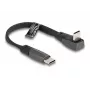 Cavo piatto USB 2.0 DeLOCK connettore maschio USB Type-C su connettore maschio USB Type-C angolare PD 3.0 60 W 14 cm nero