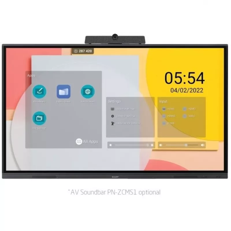 Sharp PN-L752B lavagna interattiva 190,5 cm (75 pollici) 3840 x 2160 pixel touchscreen nero