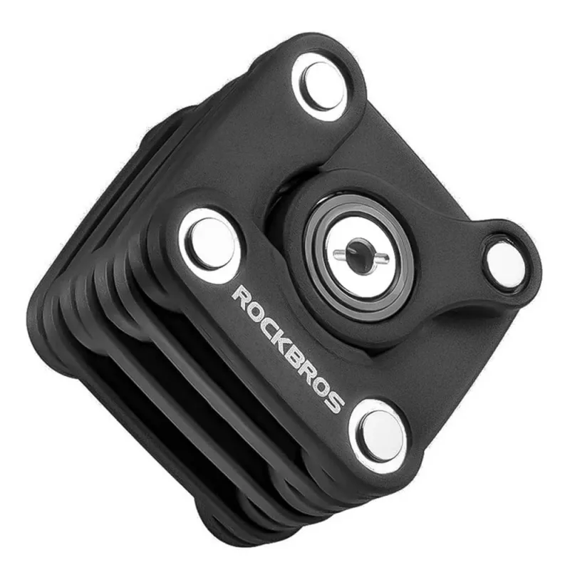 Rockbros WD795 Lucchetto pieghevole per bici nero con chiave