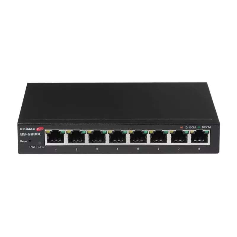 Edimax GS-5008E switch di rete gestito Gigabit Ethernet (10/100/1000) nero