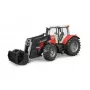 Trattore giocattolo BRUDER Massey Ferguson 7624 con caricatore frontale, rosso, per bambini da 3 anni