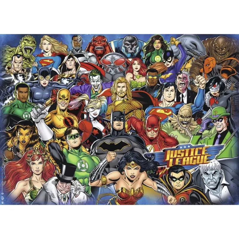 Ravensburger Puzzle Challenge DC Comics 1000 pezzi, incastri premium, dimensione finita ca. 68 x 49 cm