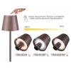 Beper P201UTP120 lampada da tavolo LED ricaricabile, 1,5 W, interruttore touch, dimmerabile, adattatore per bottiglia da 33 mm, resistente all'acqua, marrone