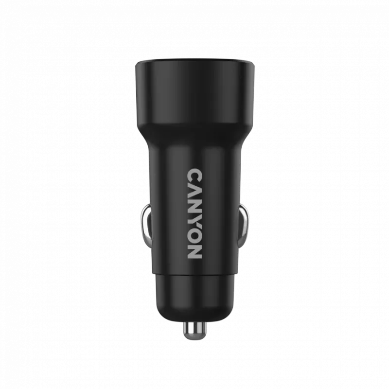 Caricabatterie da auto CANYON OnDrive 30 PD 30W USB-C nero – alimentatore USB-C per veicoli, 30W PD