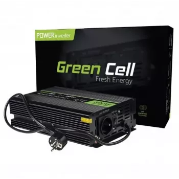 Convertitore di tensione Green Cell INV07, DC 12 V a AC 230 V, 300 W, 50 Hz, connettore Type-C, nero