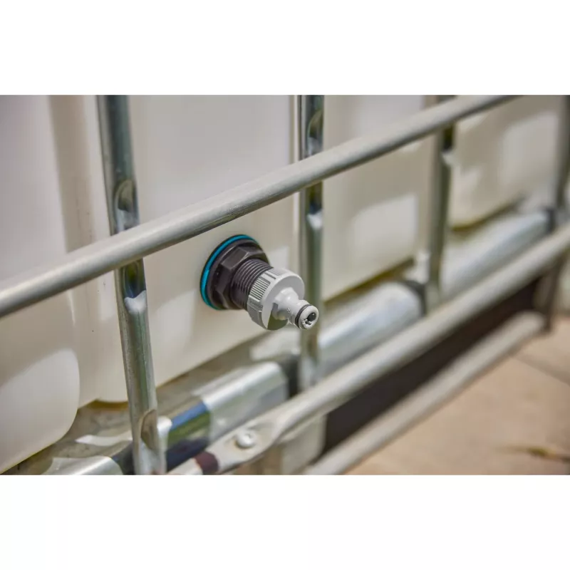 Connettore per serbatoio Push IN, G 1 e G 3/4 (nero, per spessori di parete da 2-10 mm)