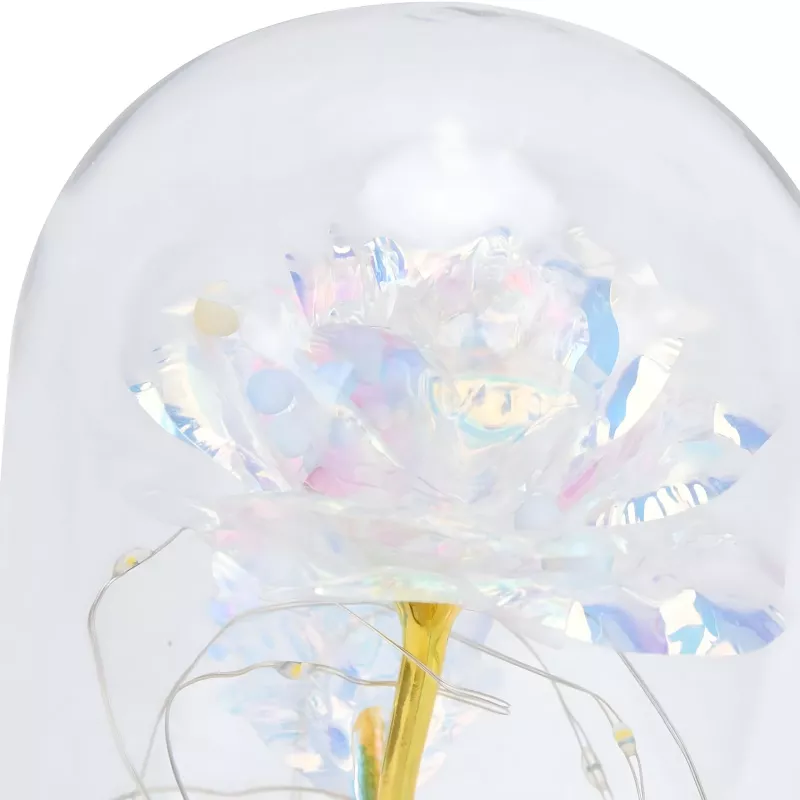 Rosa eterna in vetro Extralink Home, luce LED bianca