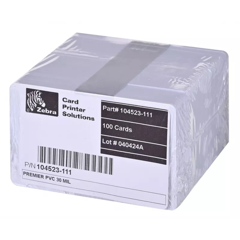 Zebra Premier schede PVC, 30 mil (5 confezioni x 100)