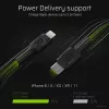 Green Cell PowerStream KABGC07 cavo da USB-C a Lightning, 1 m, PD, Apple MFi, nero