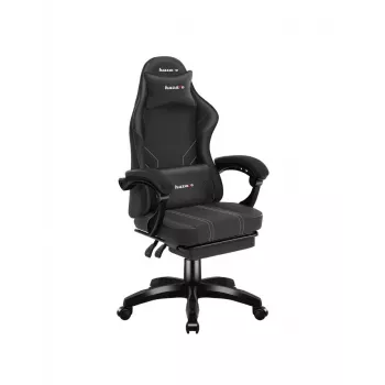 Sedia gaming huzaro Force 3.7 Carbon nero – ergonomica, regolabile in altezza 107,5–116,5 cm, 5 ruote, cuscini lombare e poggiatesta