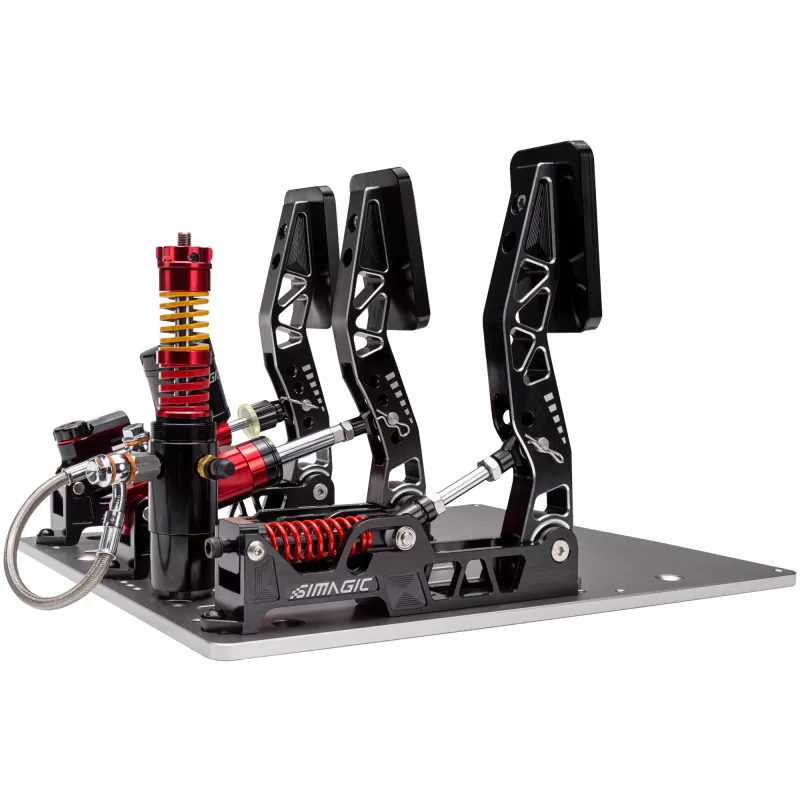 Set 3 pedali Simagic P2000 Hydraulic, 100KG Loadcell - Crimson Edition
