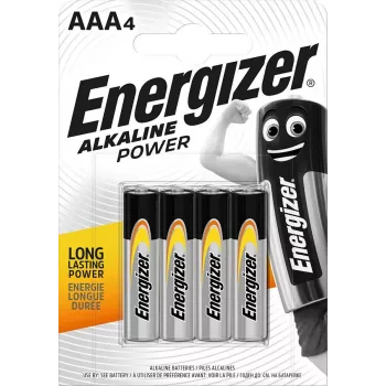 ENERGIZER BATTERIA ALCALINA POWER AAA LR03 4 PEZZI
