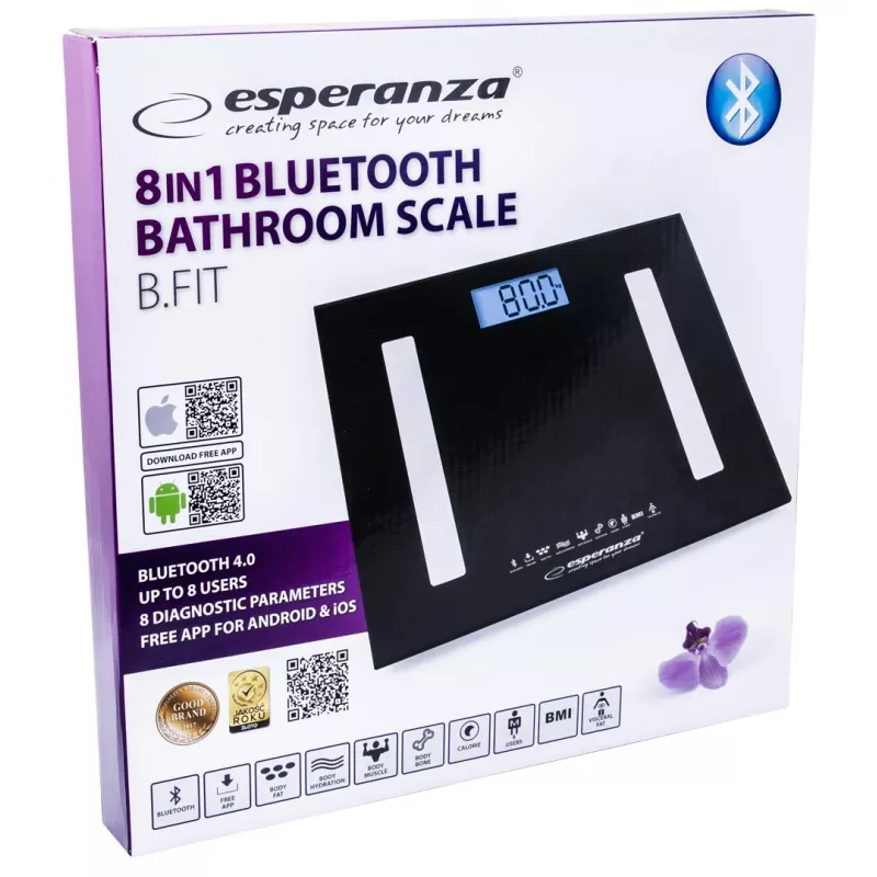Esperanza EBS016K bilancia pesapersone bilancia pesapersone elettronica quadrata nero