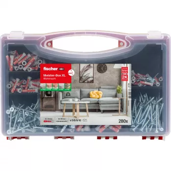 Kit di fissaggio FISCHER Meister-Box XL 210 pezzi – assortimento di tasselli, viti ed elementi di fissaggio