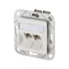 METZ CONNECT BTR IT CONNECT E-DAT-Modul 8/8(8) UPk - presa di connessione, da incasso - RJ-45 x 2 - bianco puro, RAL 9010 - 2 porte (1309121102-E)