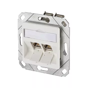 METZ CONNECT BTR IT CONNECT E-DAT-Modul 8/8(8) UPk - presa di connessione, da incasso - RJ-45 x 2 - bianco puro, RAL 9010 - 2 porte (1309121102-E)