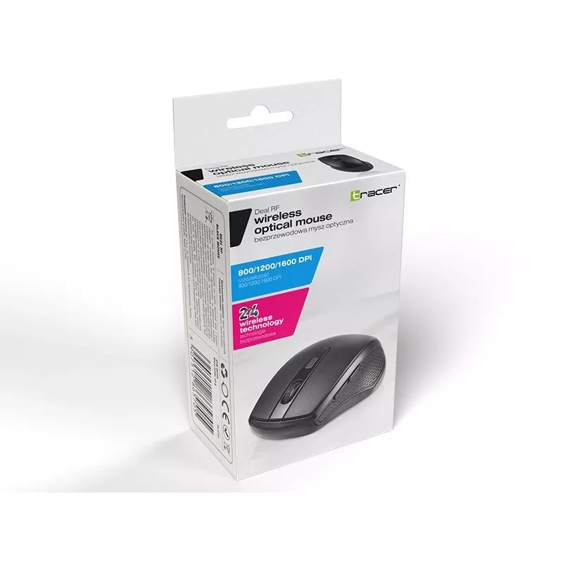 Mouse ottico wireless TRACER TRAMYS46729, RF 10 m, 1600 DPI, 6 tasti, per destrimani, ricevitore nano, a batteria