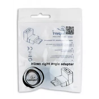 Adattatore HDMI GEMBIRD A-HDMI90-FML, HDMI a HDMI, adattatore ad angolo retto 90°, nero