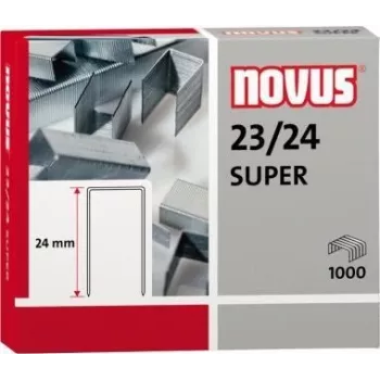 Punti metallici NOVUS 23/24, strisce da 1.000 punti per cucitrici compatibili