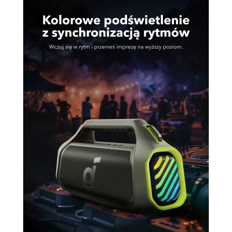 Boom 2 Plus | Potente altoparlante Bluetooth per esterni con bassi avventura verde