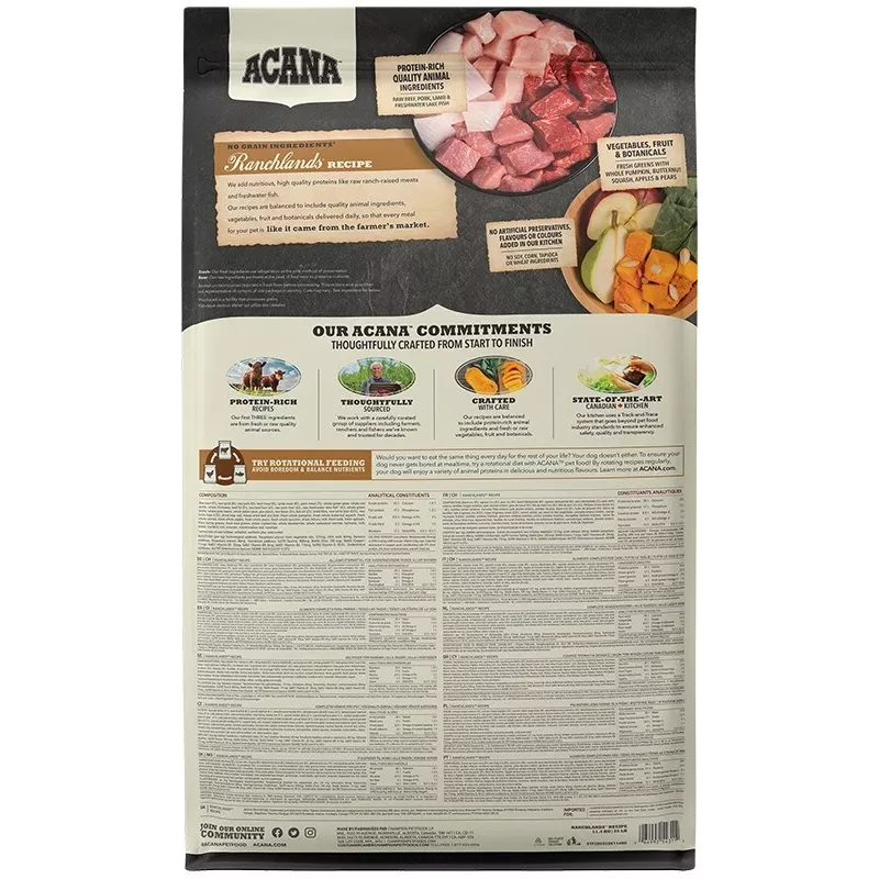 ACANA Highest Protein Ranchlands - Cibo secco per cani - 11,4 kg