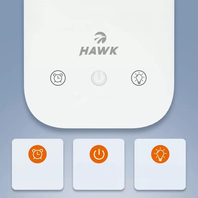 Lampada da tavolo Hawk HW-LAMP01 bianco LED luminosità regolabile, braccio orientabile