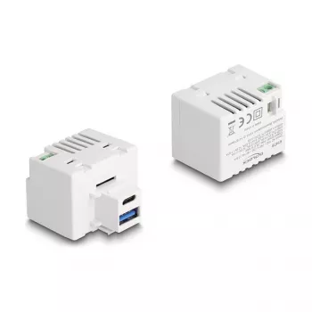 Modulo Keystone DeLOCK USB Type-A USB Type-C PD 20W bianco