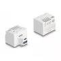 Modulo Keystone DeLOCK USB Type-A USB Type-C PD 20W bianco