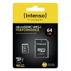 Intenso Performance - scheda di memoria flash (microSDXC con adattatore SD) - 64GB - UHS-I U1 / Class10 - microSDXC UHS-I (3424490)
