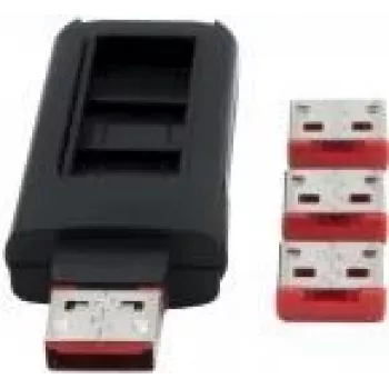 EXSYS EX-1114-R blocco porte USB Type-A, 4x copertura bloccabile per connettori femmina USB-A con chiave, rosso